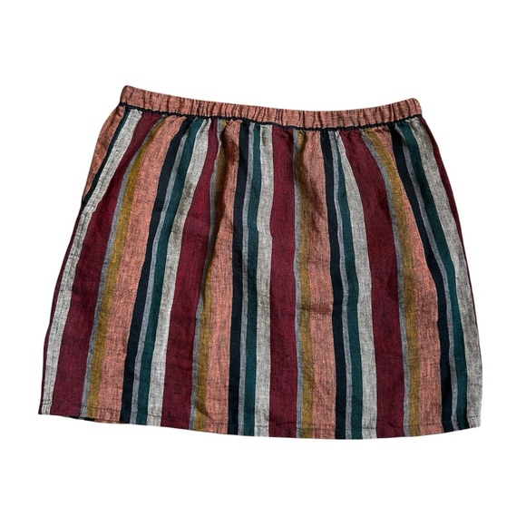 Garnet Hill 100% linen easy to wear mini striped skirt size small - Picture 6 of 8